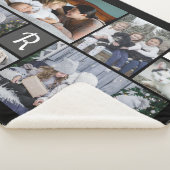 Couverture Sherpa Collage de photos familiales Monogramme 7 images N (3/4)
