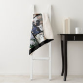 Couverture Sherpa Collage de photos familiales Monogramme 7 images N (En situation)