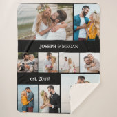 Couverture Sherpa Collage de photos personnalisées 9 photos Chic noi (Devant)