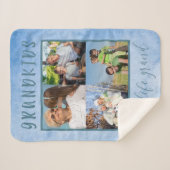 Couverture Sherpa Collage de photos pour Grand-parents Bleu (Devant (Horizontal))