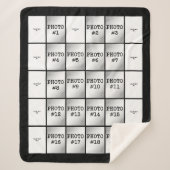 Couverture Sherpa Collage de texte et de photos rectangle (Devant)