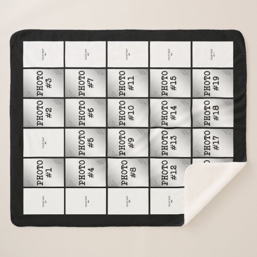 Couverture Sherpa Collage de texte et de photos rectangle (Devant (Horizontal))