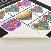 Couverture Sherpa Collage des Coeurs Peints, avec Citation (3/4)