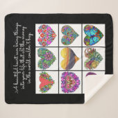 Couverture Sherpa Collage des Coeurs Peints, avec Citation (Devant (Horizontal))