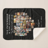 Couverture Sherpa Collage du coeur Photos Anniversaire de la famille (Devant (Horizontal))