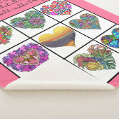 Couverture Sherpa Collage of Painted Hearts (on pink), with Quote (3/4)