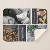 Couverture Sherpa Collage personnalisé de collection de photos de fa (Devant (Horizontal))