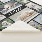 Couverture Sherpa Collage photo de chien Simple moderne noir et blan (3/4)