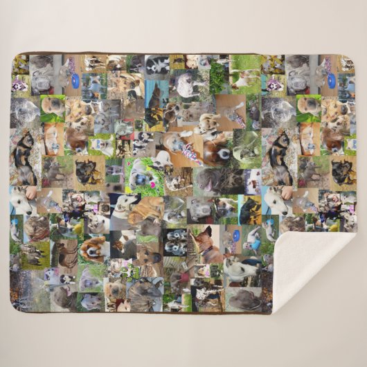 Couverture Sherpa Collage Photo De Chiens, (Devant (Horizontal))