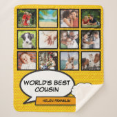 Couverture Sherpa Collage photo de cousin moderne cool fun comic (Devant)