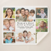 Couverture Sherpa Collage photo de la meilleure tante oncle (Devant (Horizontal))