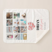 Couverture Sherpa Collage photo de la première année du bébé au coeu (Devant (Horizontal))