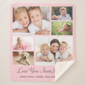 Couverture Sherpa Collage photo de tante rose (Devant)