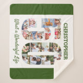 Couverture Sherpa Collage photo en forme 50 pour 50e anniversaire (Devant)