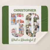 Couverture Sherpa Collage photo en forme 50 pour 50e anniversaire (Devant (Horizontal))