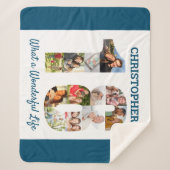 Couverture Sherpa Collage photo en forme de numéro 18 pour 18e anniv (Devant)