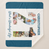 Couverture Sherpa Collage photo en forme de numéro 21 pour 21e anniv (Devant)