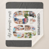 Couverture Sherpa Collage photo en forme de numéro 60 pour 60e anniv (Devant)