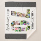 Couverture Sherpa Collage photo en forme de numéro 70 pour 70e anniv (Devant)