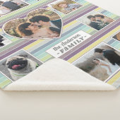 Couverture Sherpa Collage Photo Famille 11 Custom Heart Retro Stripe (3/4)