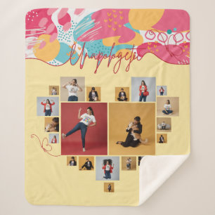 Couverture Sherpa Collage photo féminin personnalisé sans concession