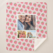 Couverture Sherpa Collage photo fraise (Devant)