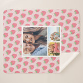 Couverture Sherpa Collage photo fraise (Devant (Horizontal))