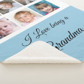 Couverture Sherpa Collage photo Grandma bleu et blanc (3/4)