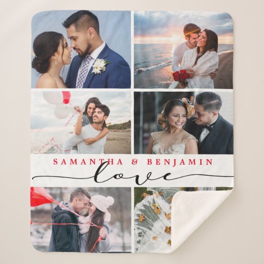 Couverture Sherpa Collage photo Love Script (Devant)