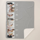 Couverture Sherpa Collage photo mariage 7 Photo MARIED Grey (Devant)