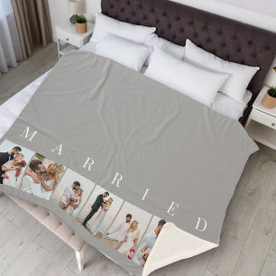 Couverture Sherpa Collage photo mariage 7 Photo MARIED Grey