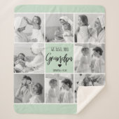 Couverture Sherpa Collage Photo Meilleur Grand-Père Ever Pastel Mint (Devant)