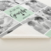 Couverture Sherpa Collage Photo Meilleur Grand-Père Ever Pastel Mint (3/4)