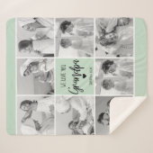 Couverture Sherpa Collage Photo Meilleur Grand-Père Ever Pastel Mint (Devant (Horizontal))
