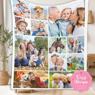 Couverture Sherpa Collage photo minimaliste mignon simple unique de