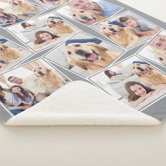 Couverture Sherpa Collage photo Modern Grey 12 (3/4)