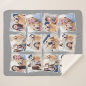 Couverture Sherpa Collage photo Modern Grey 12 (Devant (Horizontal))