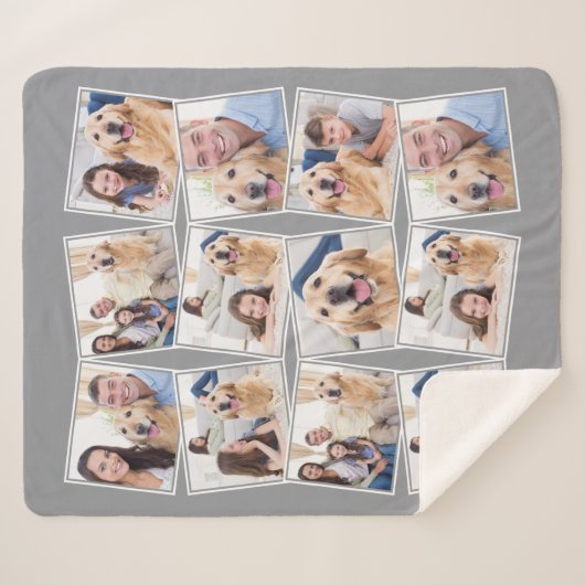 Couverture Sherpa Collage photo Modern Grey 12 (Devant (Horizontal))