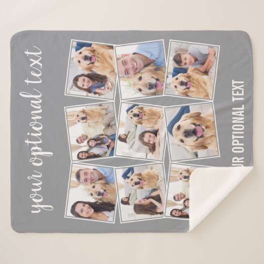 Couverture Sherpa Collage photo Modern Grey 9 (Devant (Horizontal))