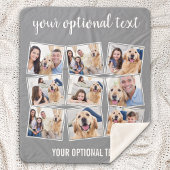 Couverture Sherpa Collage photo Modern Grey 9