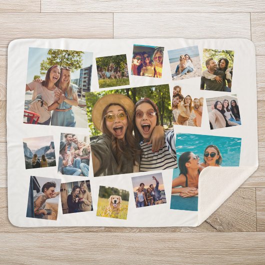 Couverture Sherpa Collage photo moderne 15