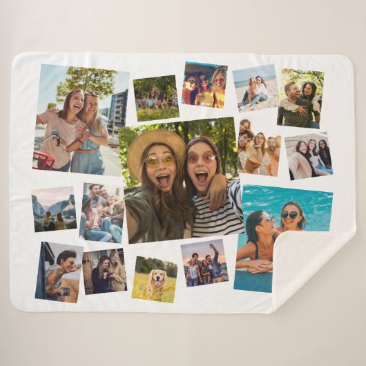 Couverture Sherpa Collage photo moderne 15 (Devant (Horizontal))