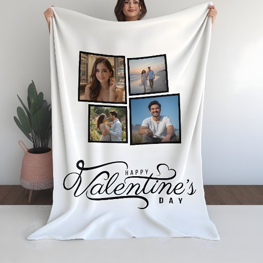 Couverture Sherpa Collage photo moderne Cadeau Valentines
