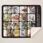 Couverture Sherpa Collage Photo Moderne De 16 Avec Citation (Devant (Horizontal))