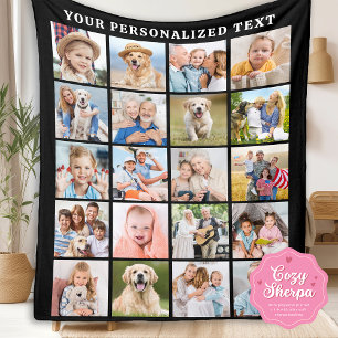 Couverture Sherpa Collage Photo Moderne Famille Personnalisée 20 Pho