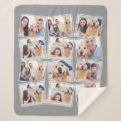 Couverture Sherpa Collage photo moderne gris 12 (Devant)