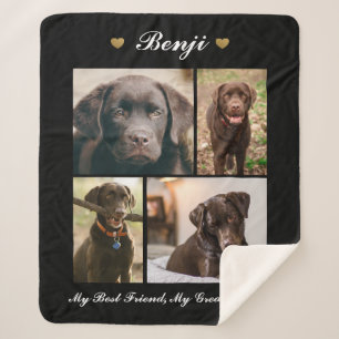 Couverture Sherpa Collage photo moderne Milestone Keepsaké Chiens C