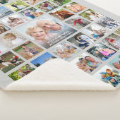 Couverture Sherpa Collage photo moderne Monogramme Gris personnalisé (3/4)
