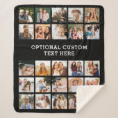 Couverture Sherpa Collage photo noir simple 25 photo personnalisée (Devant)