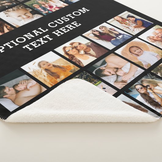 Couverture Sherpa Collage photo noir simple 25 photo personnalisée (3/4)